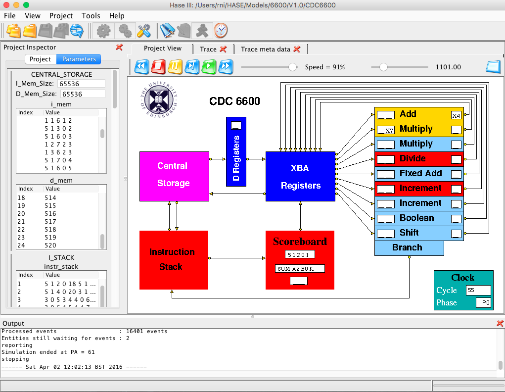 Image of HASE CDC 6600 simulation