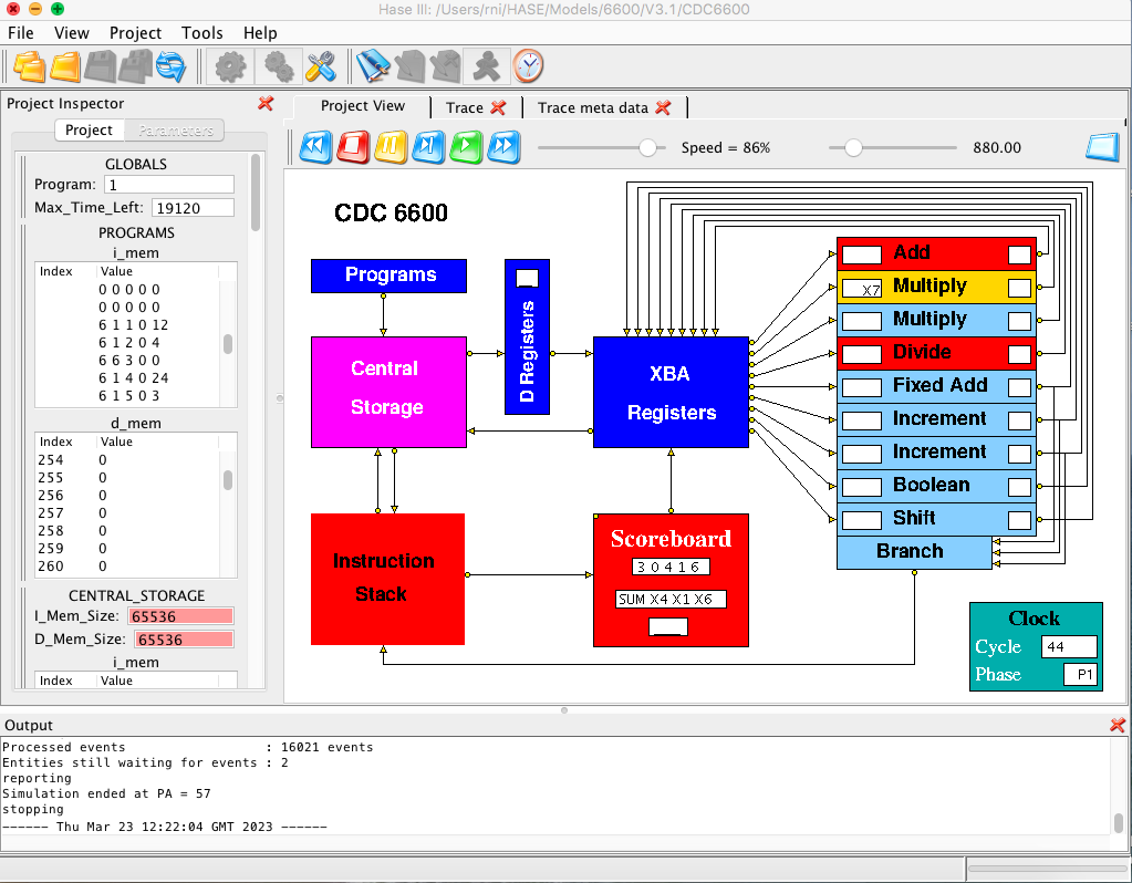 Image of HASE CDC 6600 simulation